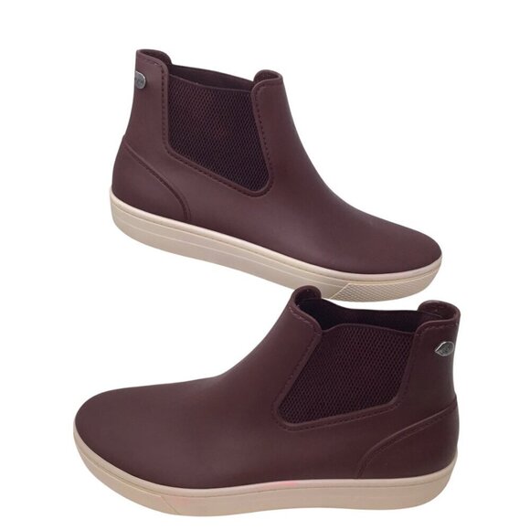 Igor Basquet Crema Boots Rain Waterproof Pull On Ankle Short Wine Size 40 / US 9 - Picture 1 of 8